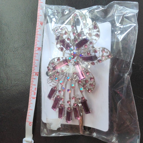 ❤️ Glamorous Purple Bling Large Hair Clip - Picture 7 of 8